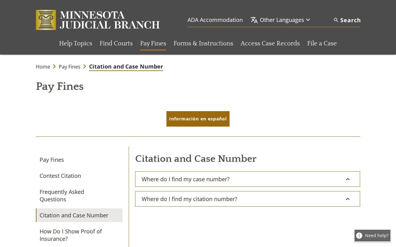Minnesota court guide to citation and case numbers used for Big Stone County traffic warrant checks